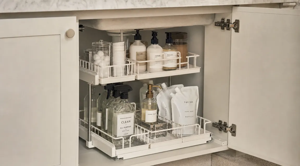 How to Organize the Space Under Your Bathroom Sink in One Afternoon